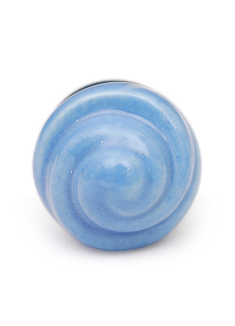 Stylish Shell Carved Turquoise Ceramic Dresser Cabinet Knob