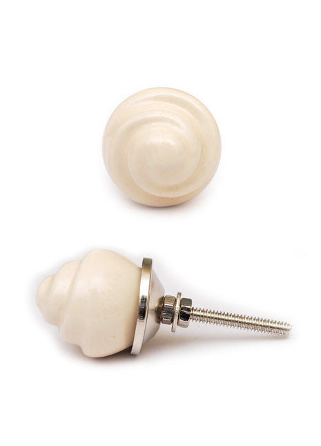 Stylish Shell Carved Cream Ceramic Dresser Cabinet Knob