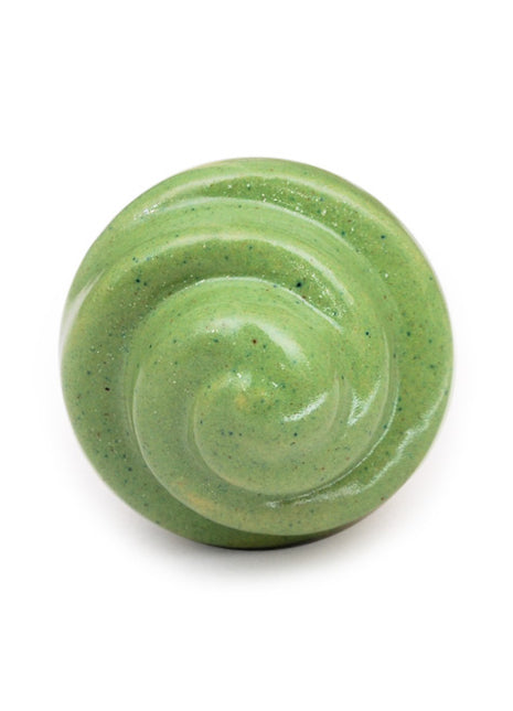 Stylish Shell Carved Green Ceramic Dresser Cabinet Knob
