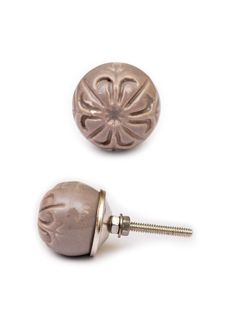 Stylish Shell Carved Tortilla Ceramic Kitchen Cabinet Knob