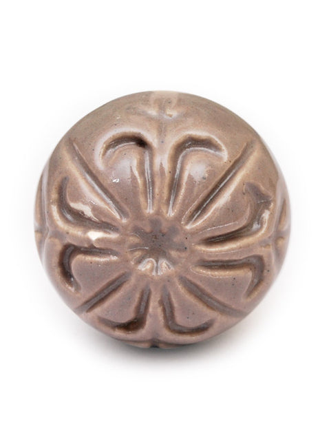 Stylish Shell Carved Tortilla Ceramic Kitchen Cabinet Knob