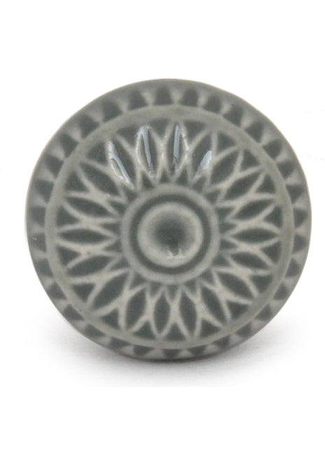 Designer Grey Base Round Ceramic Door Knob
