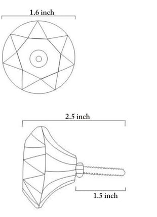 Designer Aqua Diamond Cut Kitchen Cabinet Knob