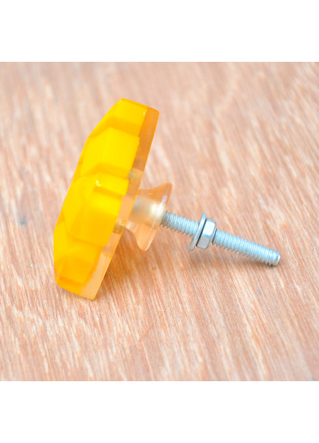 Rectangular Yellow Shades In White Transparent Square Drawer Knob
