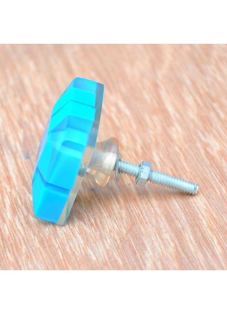 Unique Rectangular Turquoise Blocks In Transparent Square Door Knob
