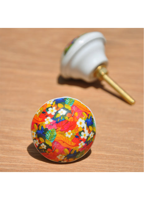 Multicolor Floral Designer Resin Cupboard Knob