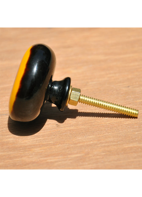 Stylish Yellow And Brown Resin Drawer Cabinet Knob