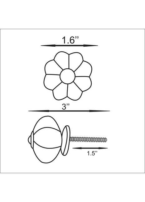 Handmade White Flower Shape Ceramic Knob