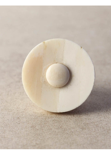 Antique White Round Bone Dresser Cabinet Knob With Circle