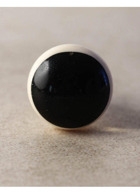 Round Black And White Resin Bone Kitchen Cabinet Knob