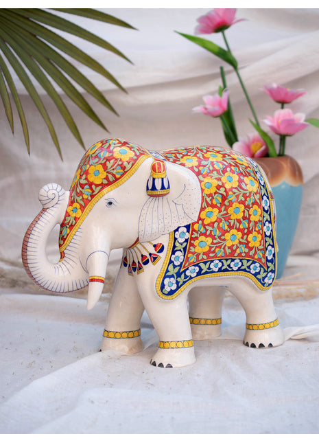 Pair of Handmade Decorative Blue Pottery Elephant – Symbol of Strength & Power and Wisdom & Loyalty
