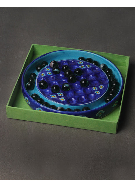 Blue Pottery Brainvita Game (Game 04)