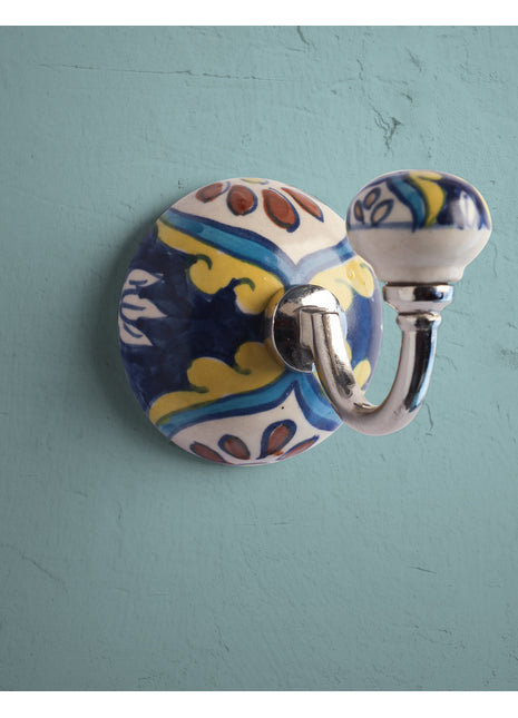 Handmade Multicolor Ceramic Round Wall Hook