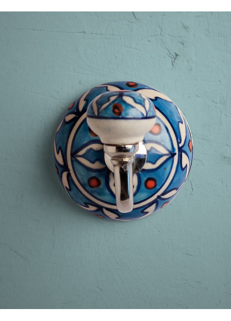 Handmade Geometric Design Ceramic Round Wall Hook