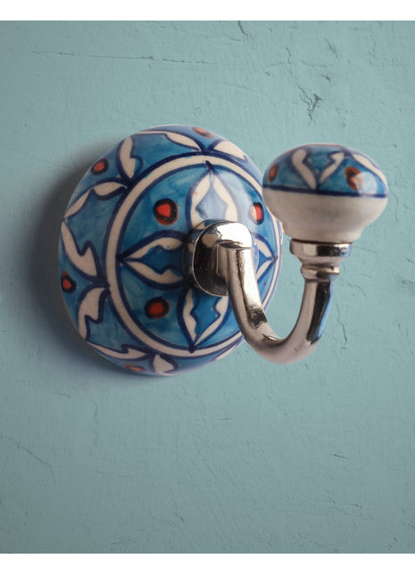 Handmade Geometric Design Ceramic Round Wall Hook