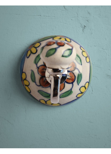 Multi flower Ceramic Decorative Wall Coat Hook