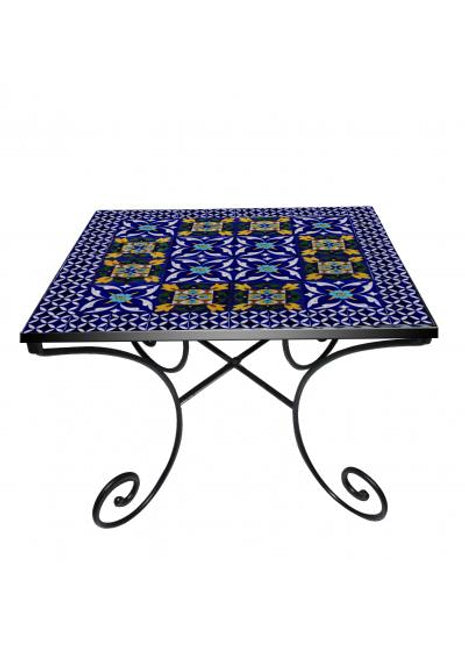 Blue Pottery Iron Coffee Table