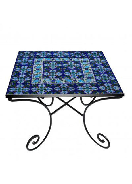 Blue Pottery Iron Coffee Table
