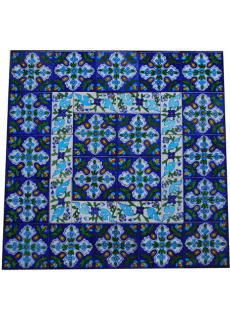 Blue Pottery Iron Coffee Table