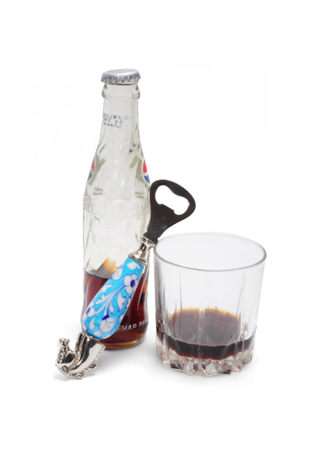 White Leaves with Turquoise Base Opener