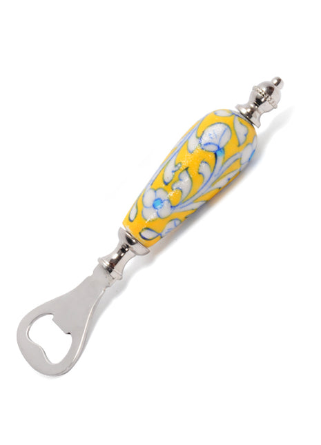 White Leaves and Flowers With Yellow Base Opener