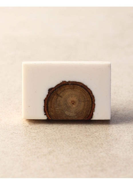 Stylish White And Wooden Resin Rectangular Shaped Dresser Cabinet Knob