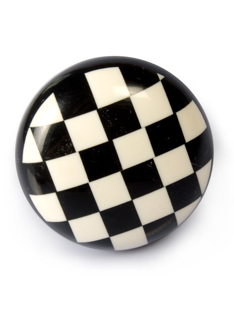 Well Designed Black And White Checkered Resin Drawer Knob