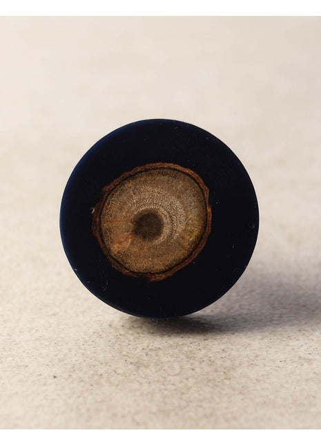 Round Resin Royal Blue And Wooden Dresser Cabinet Knob