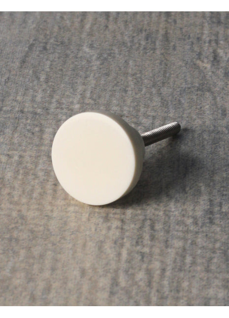 Vintage Solid White Resin Round Cupboard Cabinet Knob