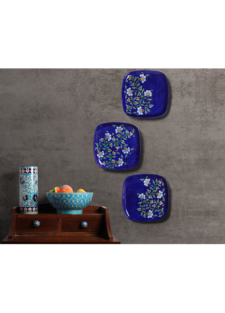 Series of 3 Hand Painted Wall Plates, Decorative Plates, Wall Hanging Plates