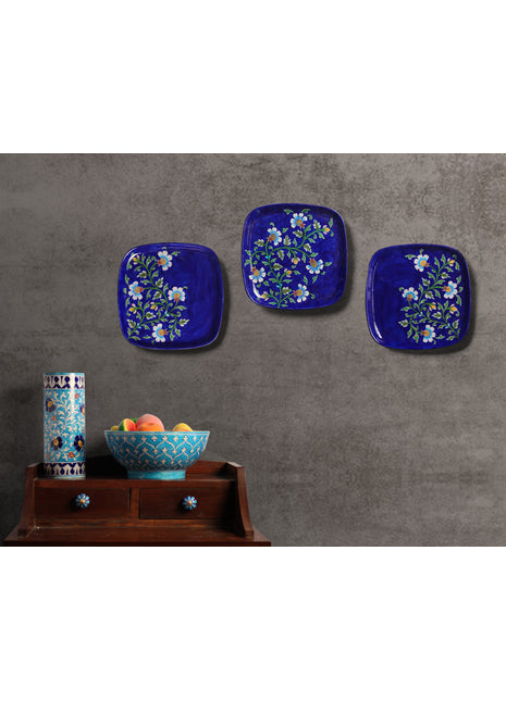 Series of 3 Hand Painted Wall Plates, Decorative Plates, Wall Hanging Plates