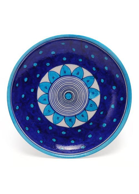 Turquoise Flower and Dots on Blue Base Plate 8