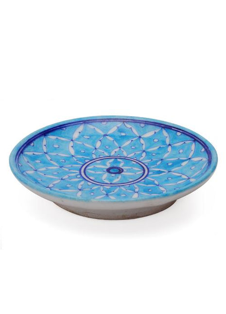 White Leaves on Turquoise Base Plate 8