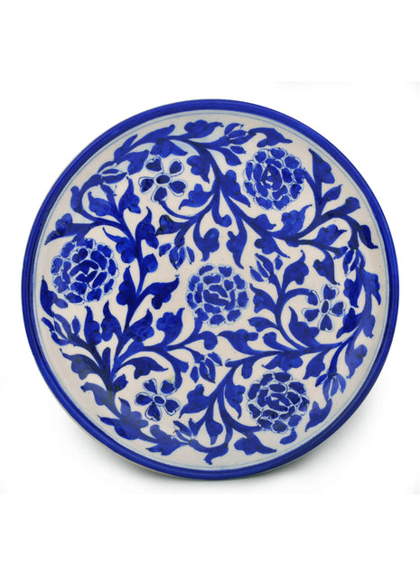 Blue Desing on White Base Plate