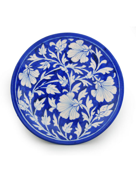 White Desing Flower with Blue Base Plate