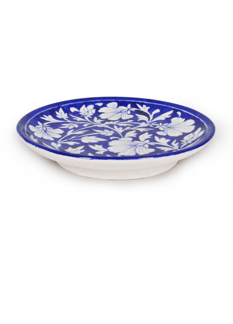 White Desing Flower with Blue Base Plate