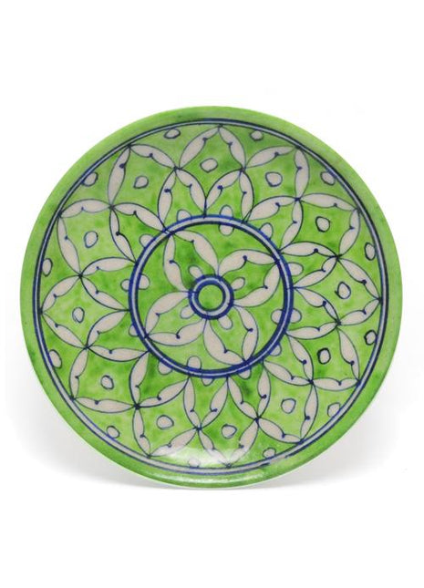 White Leaves on Green Base Plate 6