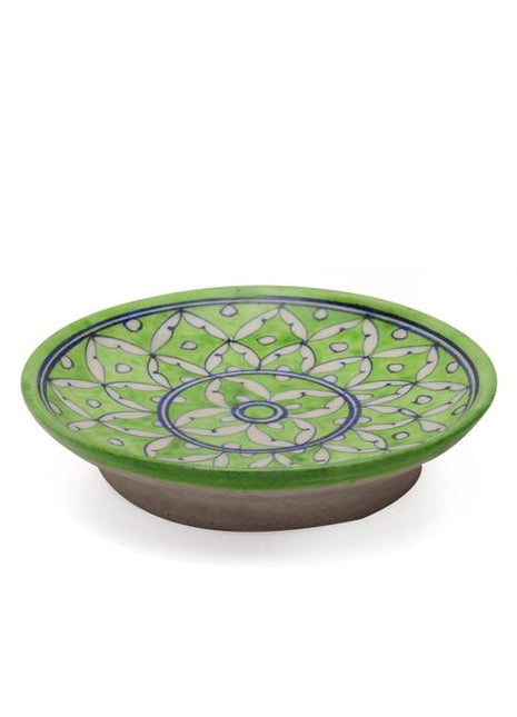 White Leaves on Green Base Plate 6