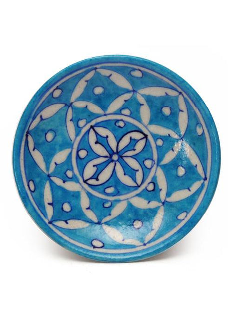 White Leaves on Turquoise Base Plate 5