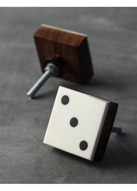 Dice 3 Wooden Casino knob