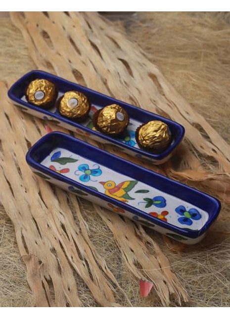 Handmade Bird Design Serving Platter Organizer 8 inch (Set of 2 pieces)