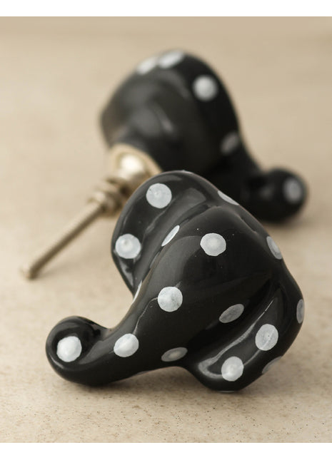 Designer Black Elephant Shape Cabinet Knob For Kids Room