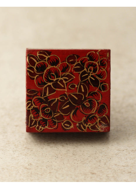 Red Square Wooden Knob