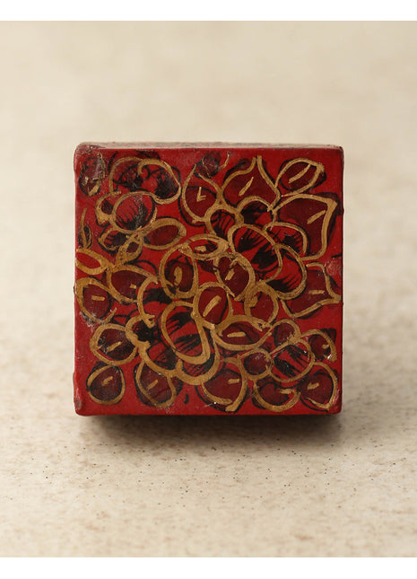 Red and Black Square Wooden Knob
