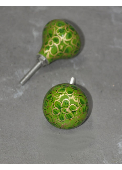 Green Color Wooden Knob