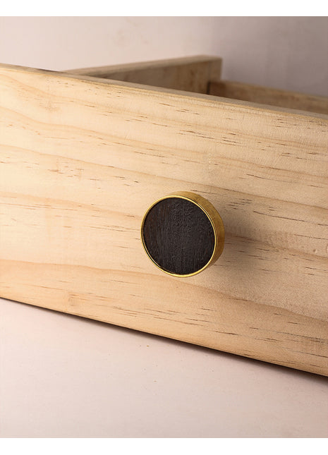 Vintage Round Black Wooden Kitchen Cabinet Knob