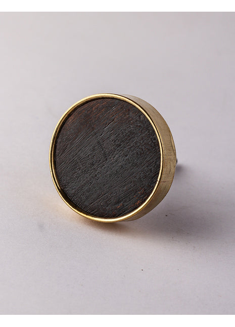 Vintage Round Black Wooden Kitchen Cabinet Knob