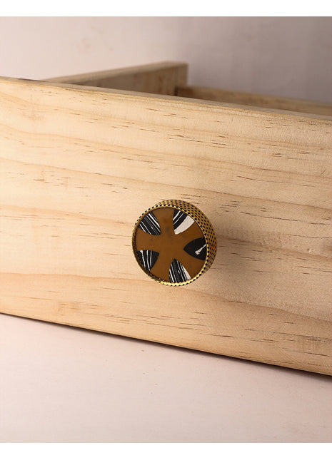 Stylish Brown Intersecting Wooden Dresser Cabinet Knob