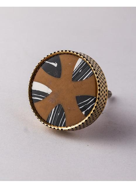 Stylish Brown Intersecting Wooden Dresser Cabinet Knob