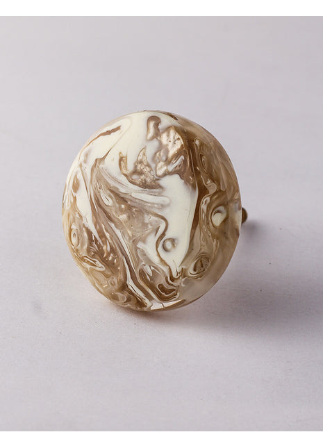 Well Designed Resin Round Brown And White Dresser Cabinet Knob